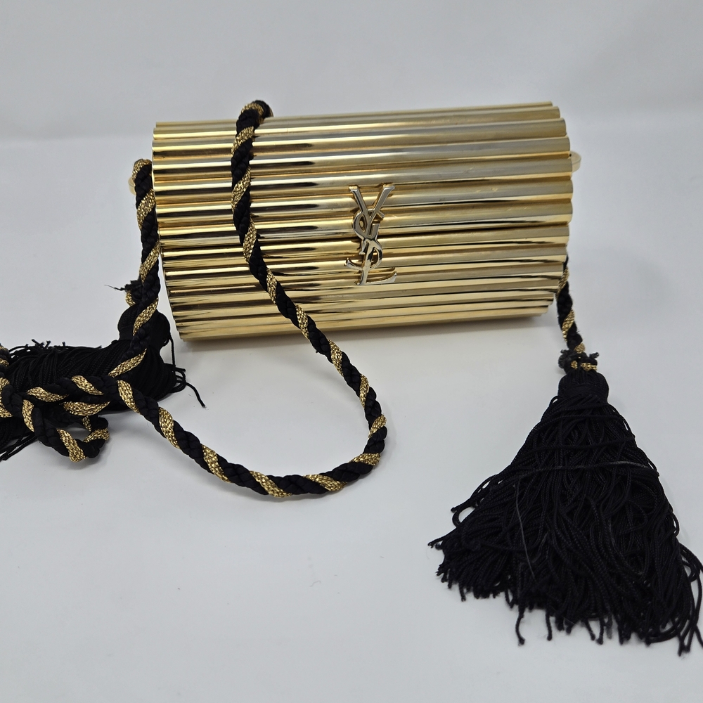 Saint Laurent RARE YSL Yves Opium Minaudiere Gold Bag Purse Clutch Vintage - Picture 11 of 17